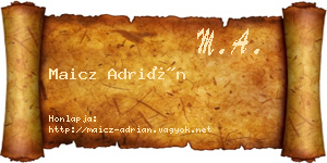 Maicz Adrián névjegykártya